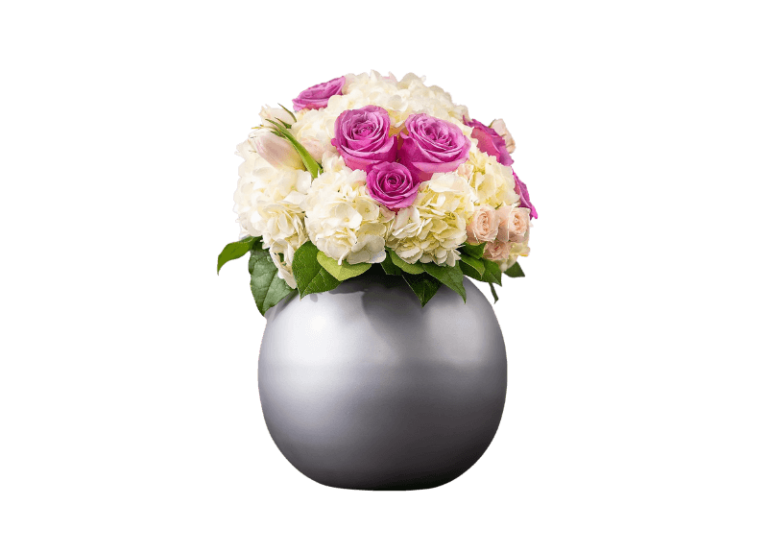 Matte Silver Ball Vase